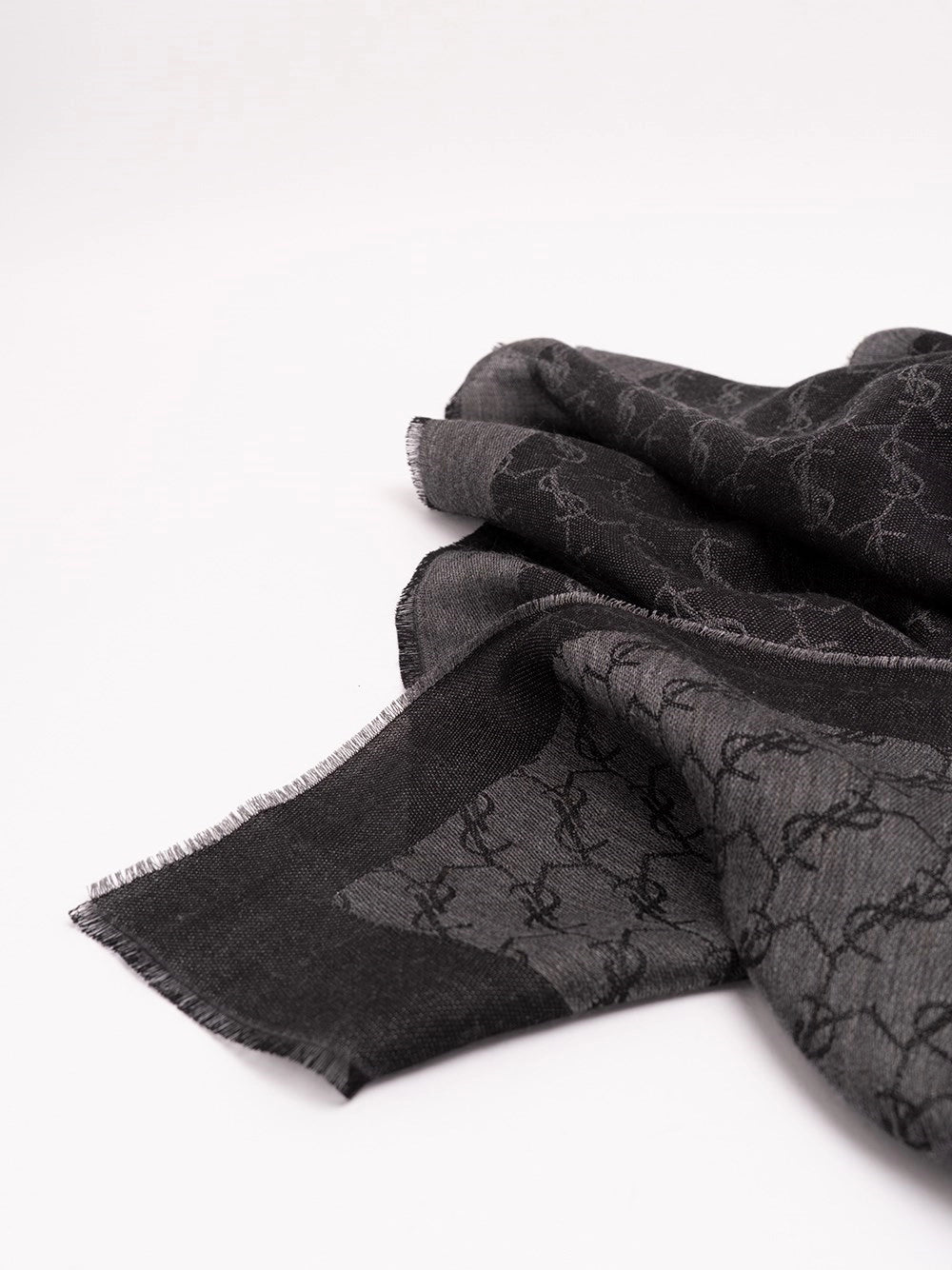 Saint laurent Saint Laurent Men Cassandre Scarf In Cashmere And Silk Jacquard