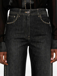 Versace Versace Women Denim Pants With Studs