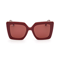 Max Mara Max Mara Sunglasses Square Full Rim, Matte Light Brown/Shiny Rose Gold Frame and Brown Gradient Lens MM005173F