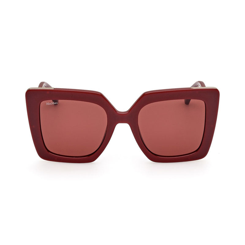 Max Mara Max Mara Sunglasses Square Full Rim, Matte Light Brown/Shiny Rose Gold Frame and Brown Gradient Lens MM005173F