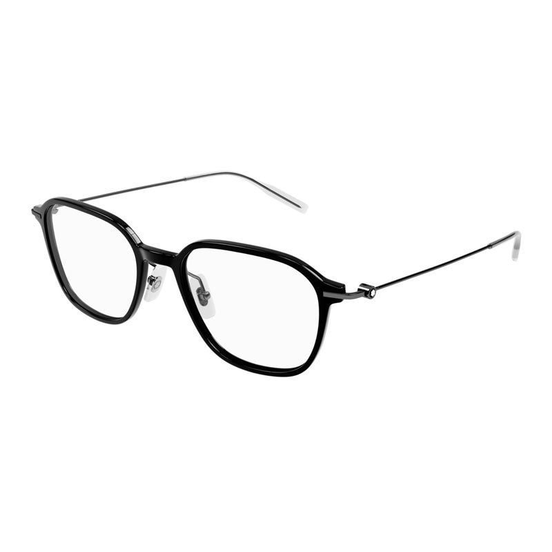 Montblanc Sunglasses Square Full Rim, Black Frame and Clear Demo Lens Lens MB0207O001