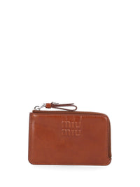 Miu Miu Miu Miu Women Zipped Leather Card Holder