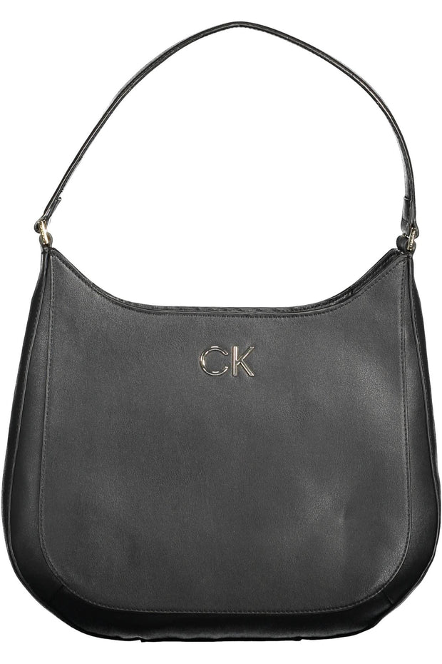 Calvin Klein Elegant Black Shoulder Bag with Zip Women's Closure