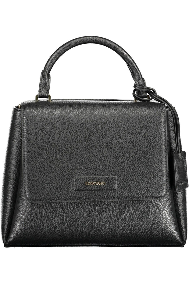 Calvin Klein Elegant Black Shoulder Bag with Magnetic Women's Closure