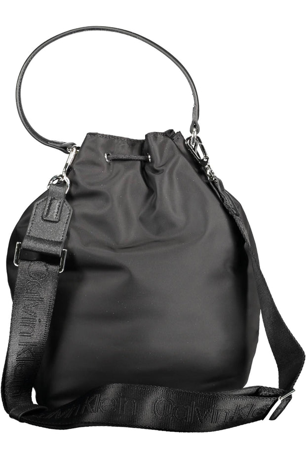 Calvin Klein Elegant Black Bucket Bag with Contrasting Women's Details
