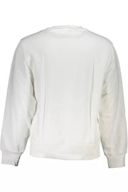 Calvin Klein Sleek White Cotton Sweatshirt with Logo Men's Print
