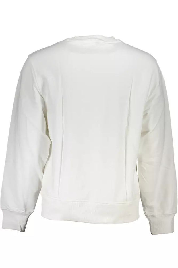 Calvin Klein Sleek White Cotton Sweatshirt with Logo Men's Print