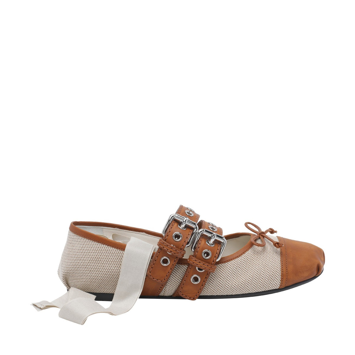 Miu Miu Miu Miu Women Canvas And Leather Ballets