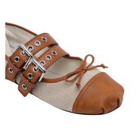 Miu Miu Miu Miu Women Canvas And Leather Ballets