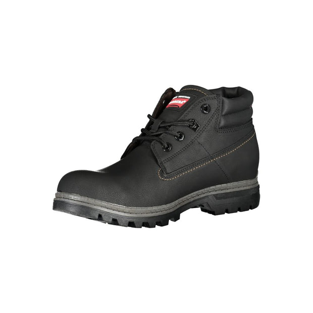 Carrera Sleek Black Laced Boots with Contrast Men's Details