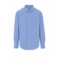 Saint Laurent Men Cassandre Striped Cotton Poplin Shirt