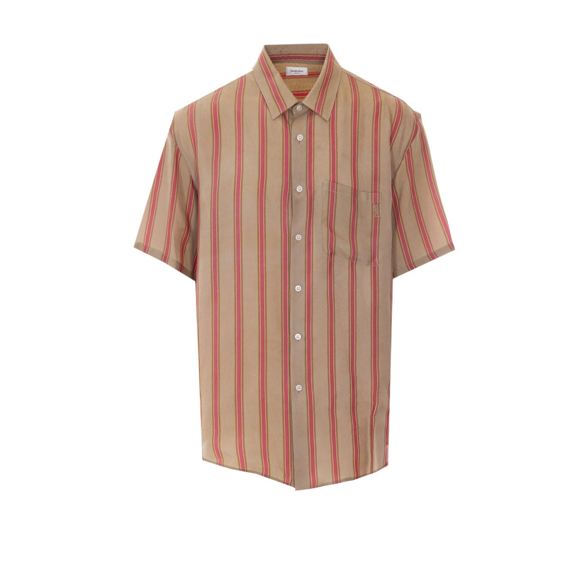 Saint Laurent Saint Laurent Men Cassandre Striped Short Sleeves Shirt