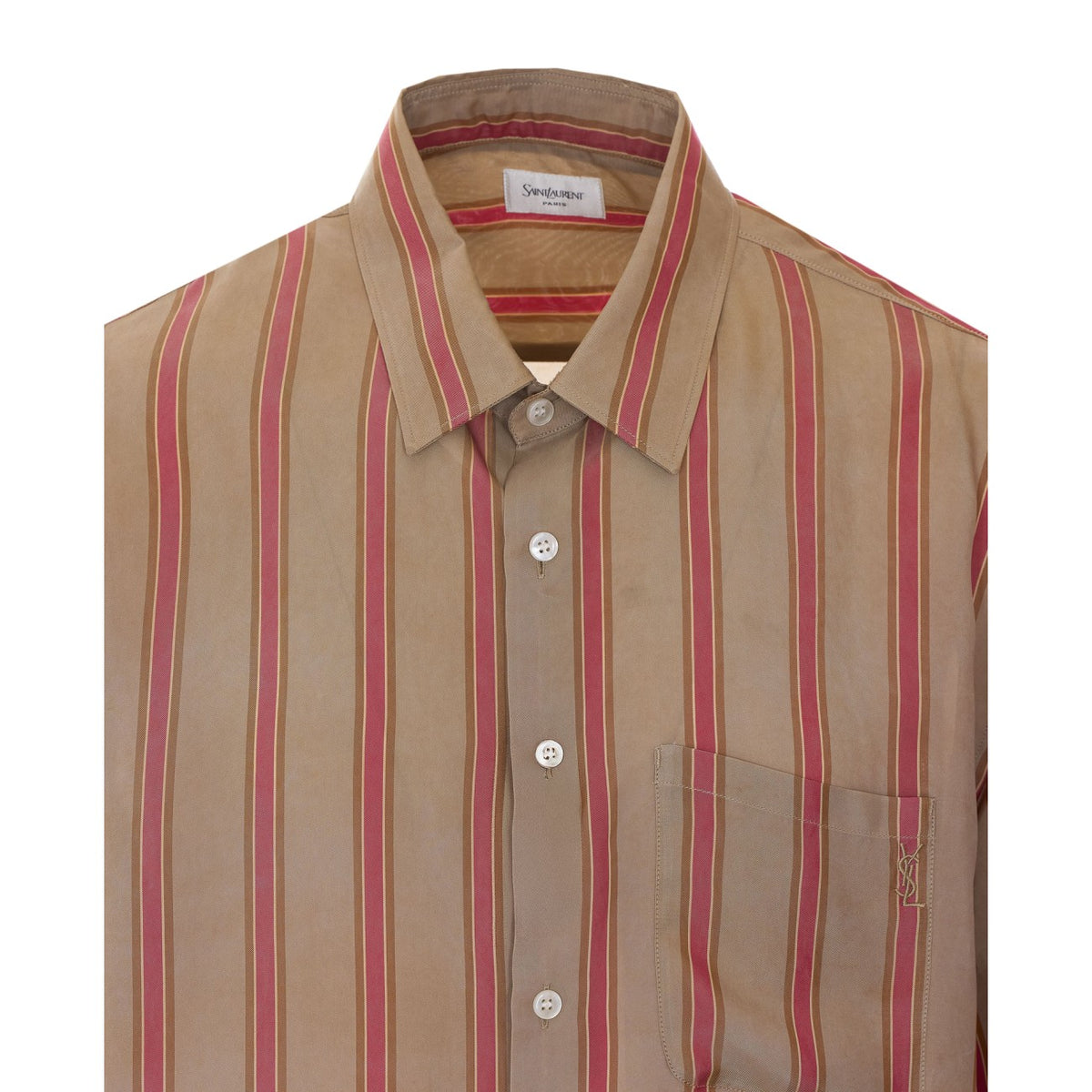 Saint Laurent Saint Laurent Men Cassandre Striped Short Sleeves Shirt