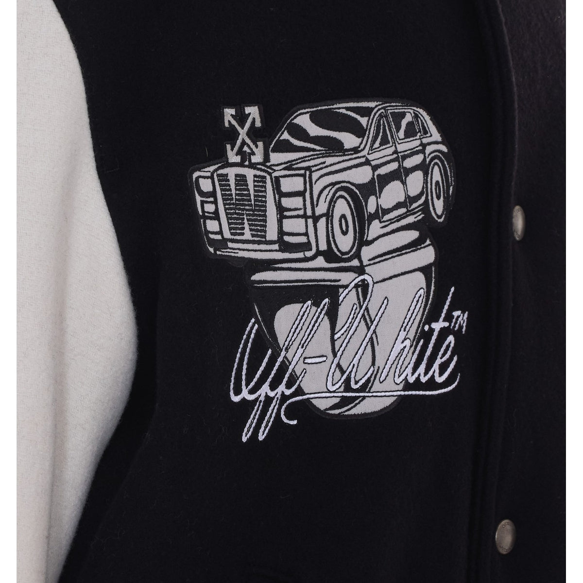 Off White Off White Men Cat Off Wool Regular Varsity Jacket