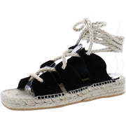 Lucy Womens Suede Ankle Tie Espadrilles