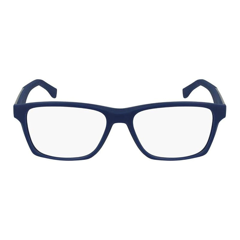 Lacoste Eyeglasses Rectangle Full Rim, Matte Blue Frame and Clear Demo Lenses Lens L2862424
