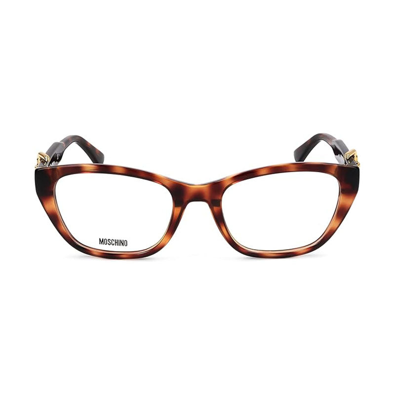 Moschino Eyeglasses Cat Eye Full Rim, Havana Frame and Clear Demo Lenses Lens MOS608008600