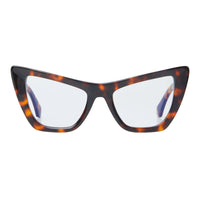 Off-White Eyeglasses Cat Eye Full Rim, Havana Frame and Clear Blue Light Block Lens OERJ011STYLE116000
