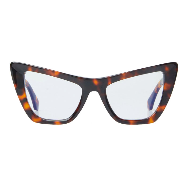 Off-White Eyeglasses Cat Eye Full Rim, Havana Frame and Clear Blue Light Block Lens OERJ011STYLE116000