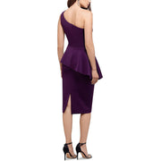 Womens Peplum Knee Length Sheath Dress
