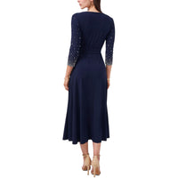 Womens Knit Beaded Midi Dress