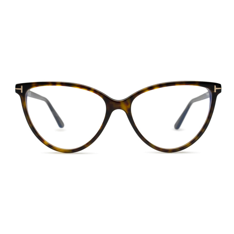 Tom Ford Tom Ford Eyeglasses Round Full Rim, Shiny Transparent Liliac Frame and Clear Demo Lenses Lens FT5743-B078