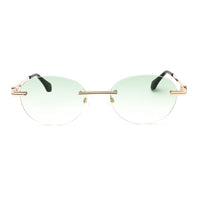 Palm Angels Sunglasses Oval Rimless, Gunmetal Frame and Blue Gradient Electric Lens PERI10HCRYSTAL1007