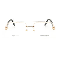 Marc Jacobs Eyeglasses Aviator Semi Rim, Gold Havana Frame and Clear Demo Lenses Lens MARC714006J00