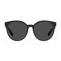 Moschino Sunglasses Round Full Rim, Black/Transparent Frame and Grey Lens MOS151/F/S07C5IR