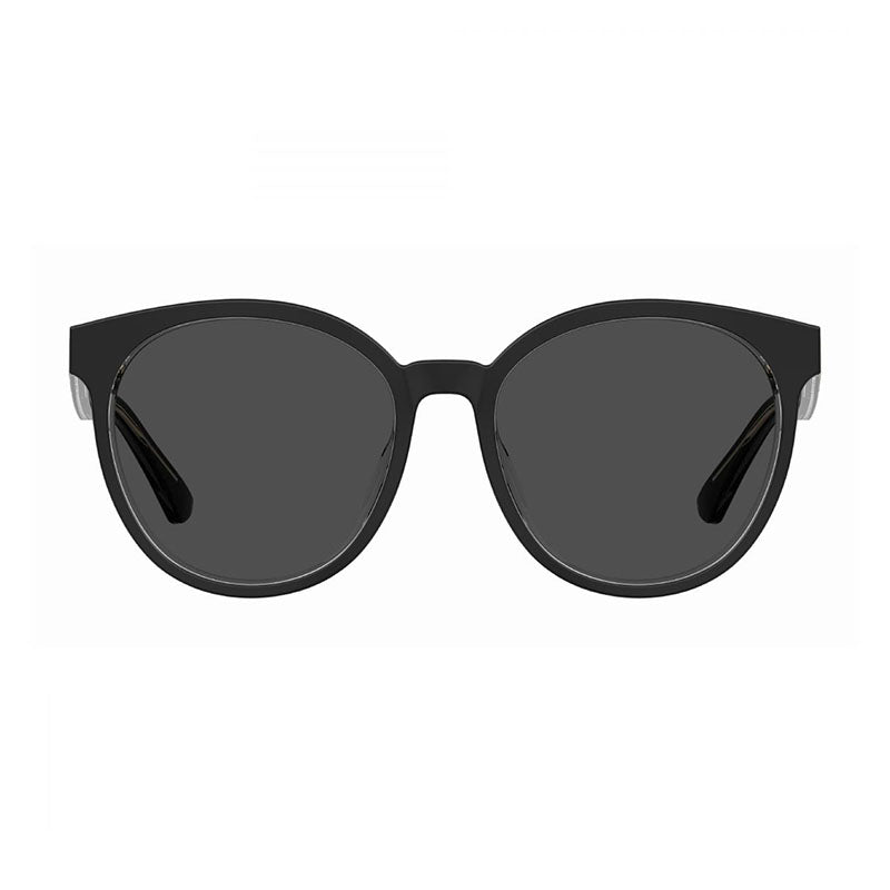 Moschino Sunglasses Round Full Rim, Black/Transparent Frame and Grey Lens MOS151/F/S07C5IR
