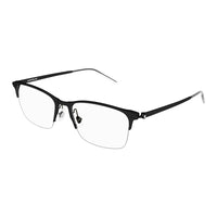 Montblanc Eyeglasses Rectangle Semi Rim, Black Frame and Clear Demo Lenses Lens MB0284OA001