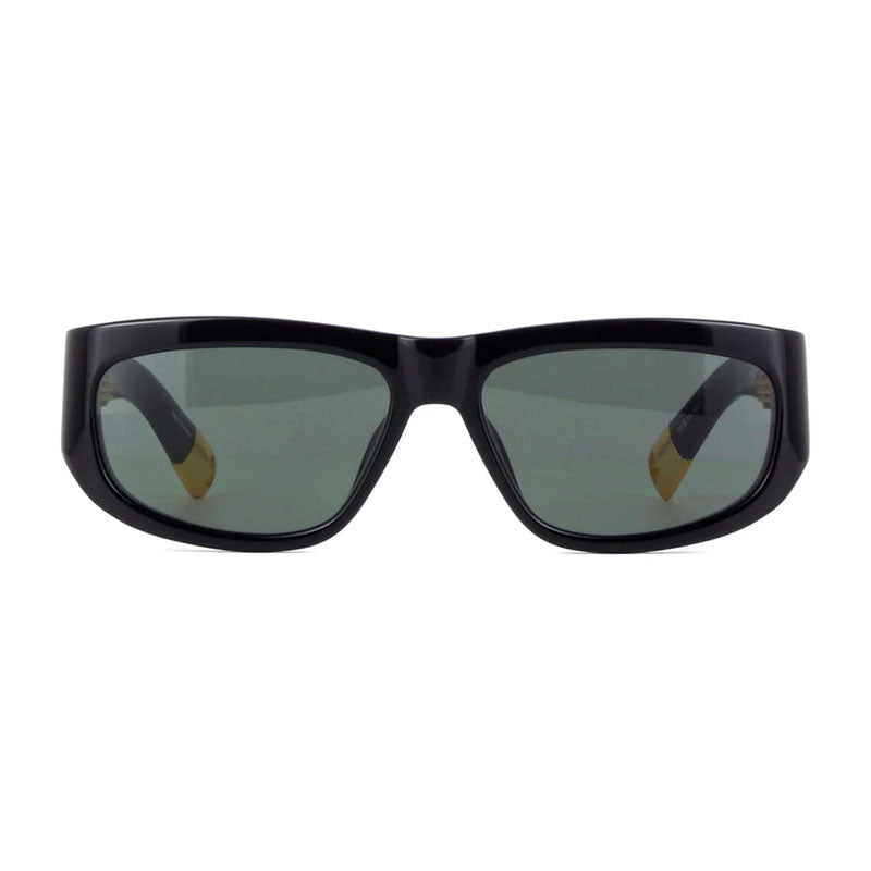 Jacquemus Sunglasses Square Full Rim, Shiny Black Frame and Grey Lens JAC/2C1