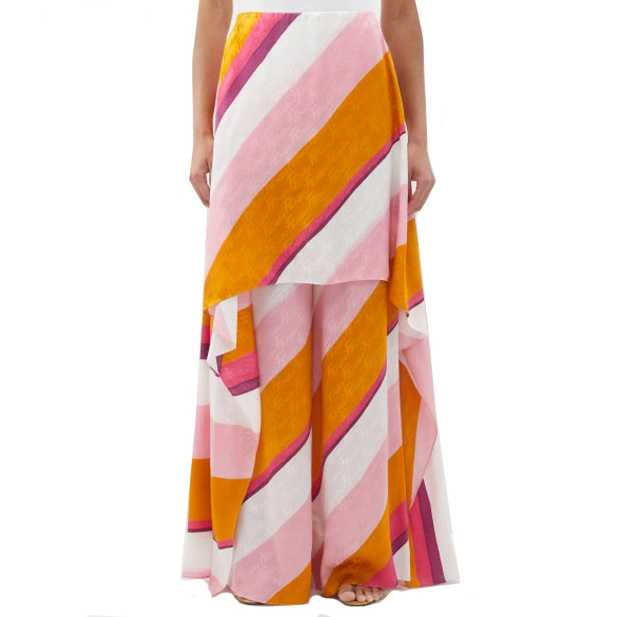 Fendi Fendi Ff Color-Block Draped Trousers Women