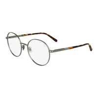 Lacoste Eyeglasses Round Full Rim, Matte Light Gunmetal Frame and Clear Demo Lenses Lens L2310038