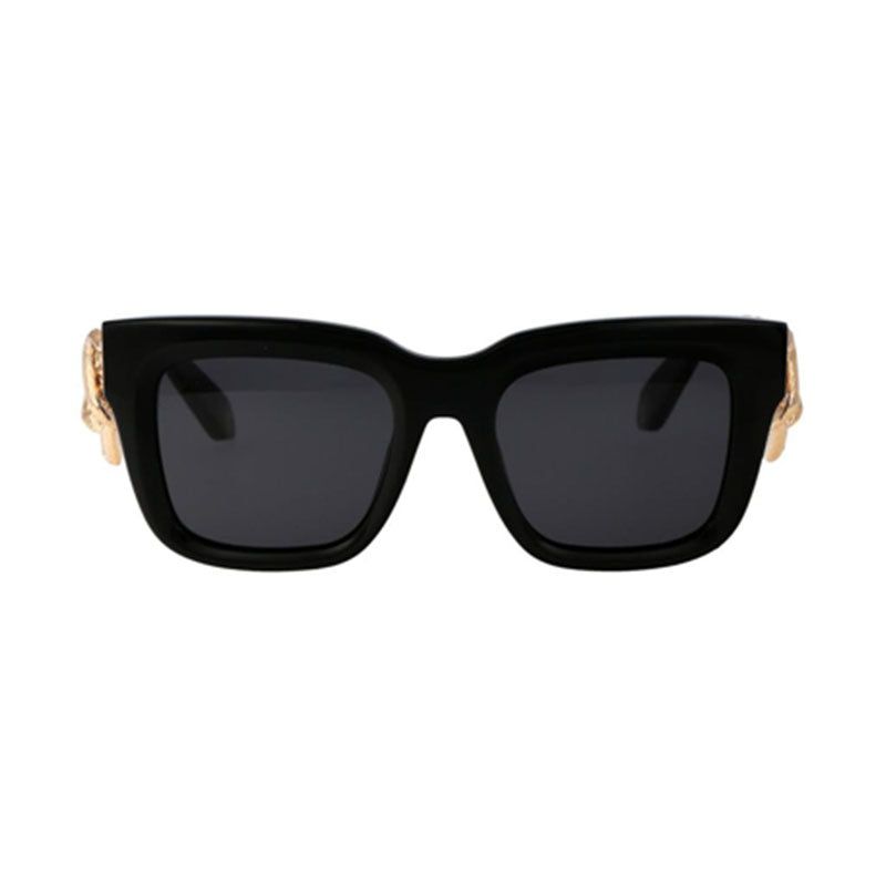 Roberto Cavalli Roberto Cavalli Sunglasses Square Full Rim, Shiny Black/Gold Frame and Grey Lens SRC041M0700