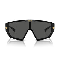 Versace Versace Sunglasses Shield Full Rim, Black Frame and Dark Grey/Mirror Gold Lens VE4461GB1/87