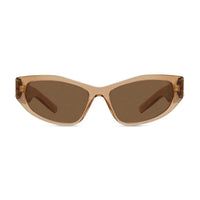 Givenchy Sunglasses Cat Eye Full Rim, Shiny Black/Gold with Studs Frame and Grey Lens GV40078I01A