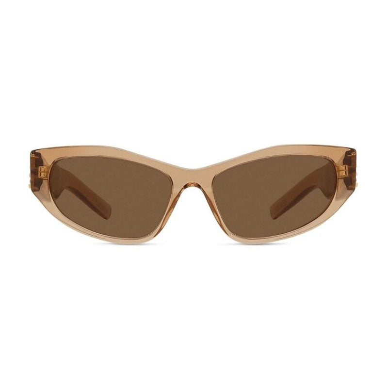 Givenchy Sunglasses Cat Eye Full Rim, Shiny Black/Gold with Studs Frame and Grey Lens GV40078I01A