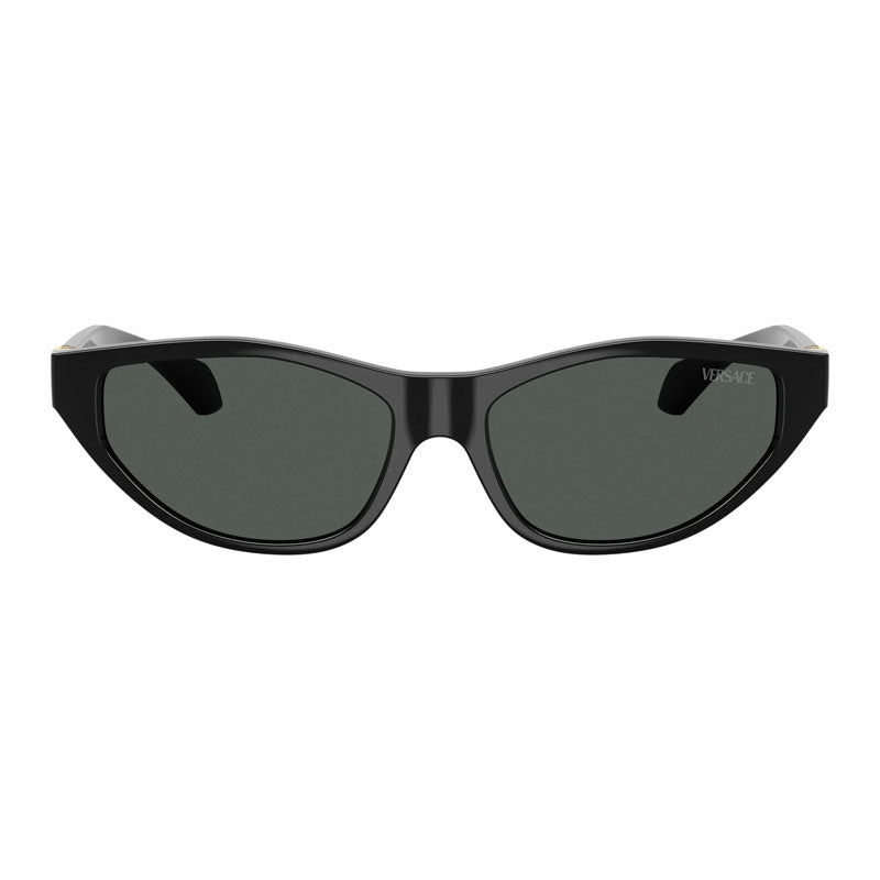 Versace Versace Sunglasses Cat Eye Full Rim, Shiny Black Frame and Dark Grey Lens VE4491UGB1/87