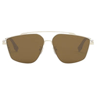 Fendi Fendi Sunglasses Aviator Full Rim, White Gold Frame and Brown Lens FE40079U32E