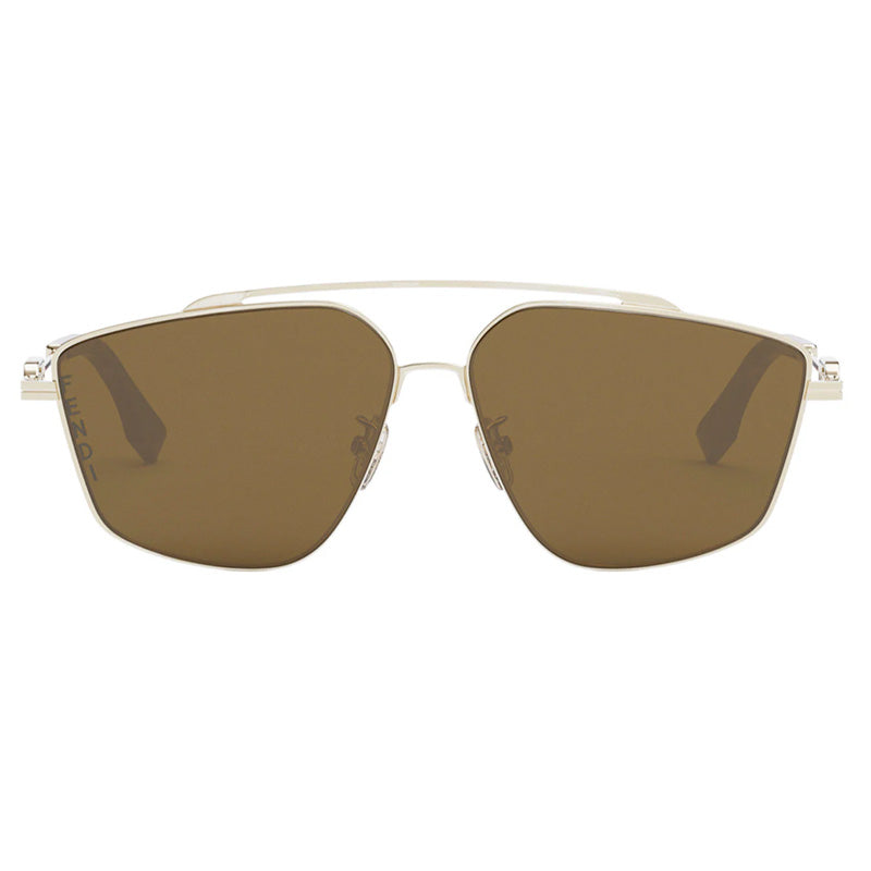 Fendi Fendi Sunglasses Aviator Full Rim, White Gold Frame and Brown Lens FE40079U32E