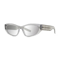 Givenchy Sunglasses Cat Eye Full Rim, Shiny Black/Gold with Studs Frame and Grey Lens GV40078I01A