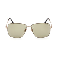 Tom Ford Sunglasses Square Full Rim, Rose Gold Frame and Green Lens FT099428N