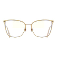 Tom Ford Eyeglasses Butterfly Full Rim, Ivory Frame and Clear Blue Light Block Lens FT5839-B025