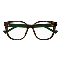 Gucci Eyeglasses Square Full Rim, Dark Havana Frame and Clear Demo Lenses Lens GG1305OA002