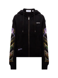 Off White Men `Archigeography Arrow Skate` Zip Hoodie