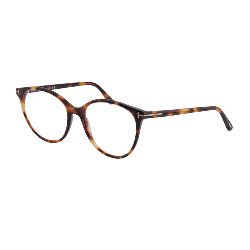 Tom Ford Eyeglasses Round Full Rim, Shiny Transparent Antique Rose Frame and Clear Demo Lenses Lens FT5742-B072