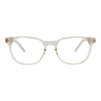 Saint Laurent Eyeglasses Round Full Rim, Transparent Beige Frame and Clear Demo Lenses Lens SLM111004