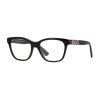 Gucci Eyeglasses Square Full Rim, Shiny Havana Frame and Clear Demo Lenses Lens GG0420O003