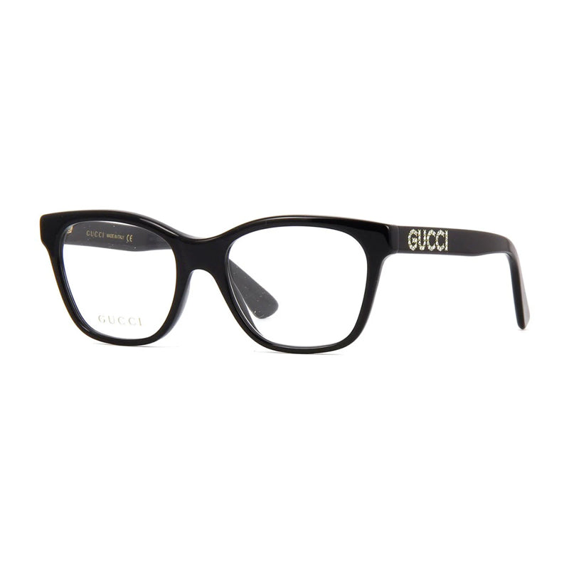 Gucci Eyeglasses Square Full Rim, Shiny Havana Frame and Clear Demo Lenses Lens GG0420O003